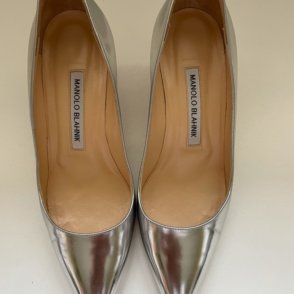 Manolo Blahnik Silver Pumps